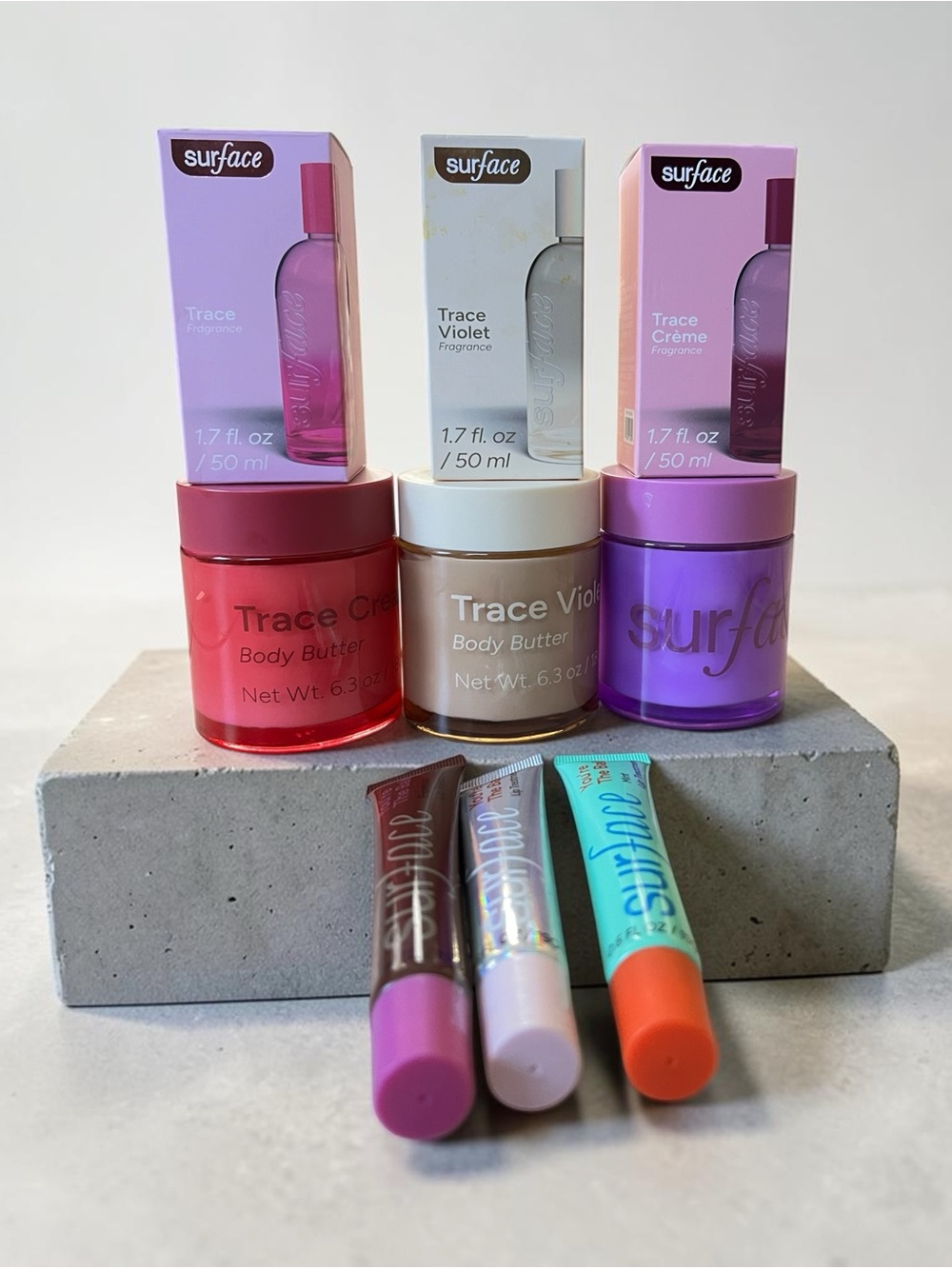 Surface Perfume, Body Butter, & Lip Balms Bundle.